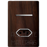 Conjunto Interruptor Simples + Tomada 10A 4x2 - Novara Especiais Tabaco